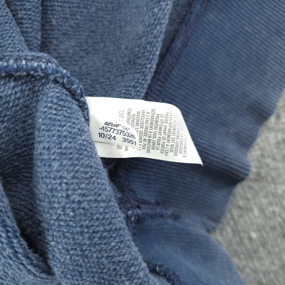 Aerie Pullover Sweatshirt Womens M Blue V Neck Oversized Casual Cozy Lounge Top - Picture 4 of 16
